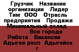 Грузчик › Название организации ­ Лидер Тим, ООО › Отрасль предприятия ­ Продажи › Минимальный оклад ­ 14 000 - Все города Работа » Вакансии   . Адыгея респ.,Адыгейск г.